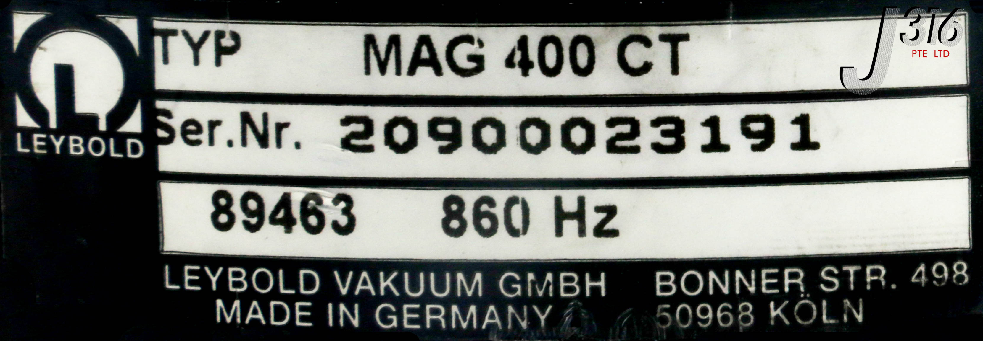 26383 LEYBOLD MAG 400 TURBOMOLECULAR PUMP, 89463, AMAT 3620-01496